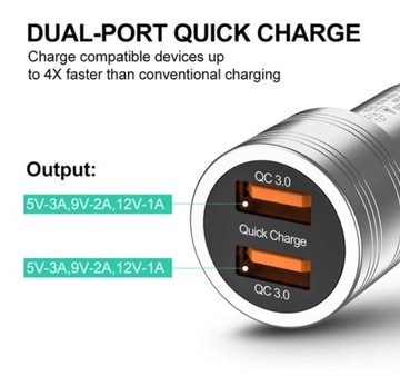 ŁADOWARKA SAMOCHODOWA 36W QUICK CHARGE 3.0