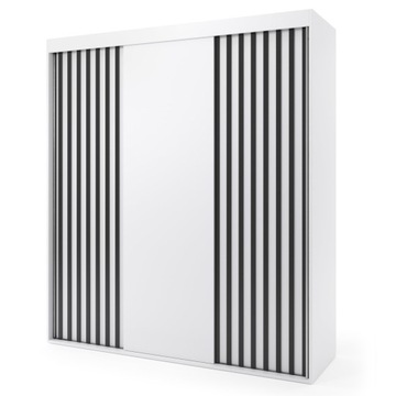 Szafa przesuwna trzydrzwiowa z lamelami - LAGOS 200 x 265 cm, 18 mm