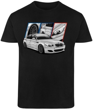 T-SHIRT MĘSKI BMW E60 M5 M POWER MOTORYZACYJNA KOSZULKA CZARNA R-XS A583