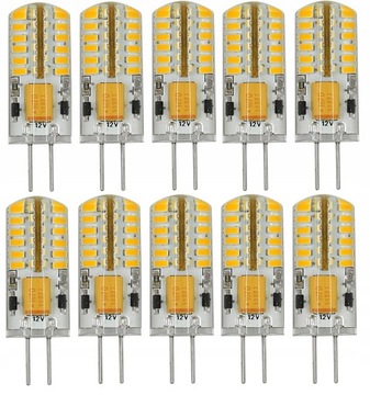 ŻARÓWKA LED G4 3W=20W BIAŁY CIEPŁY DC 12V 10SZT
