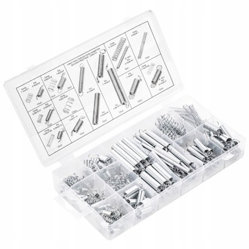 НАБОР СТАЛЬНЫХ ПРУЖИН РАЗНЫЕ ПРУЖИНЫ 200 ШТ. СМЕШАННЫЕ РАЗМЕРЫ