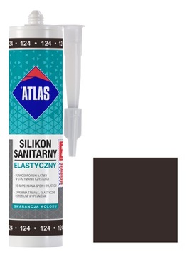 Silikon sanitarny Atlas 124 wenge ciemne 280 ml
