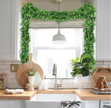 ИСКУССТВЕННЫЙ Плющ x 6 ШТ. 12 м Для Настенной Балконной Гирлянды Искусственные Листья