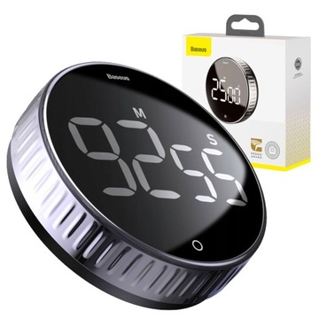 BASEUS MINUTNIK KUCHENNY OBROTOWY ELEKTRONICZNY TIMER CYFROWY Z MAGNESEM