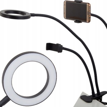 LAMPKA 24 LED BIURKOWA Z KLIPSEM UCHWYT CZARNA