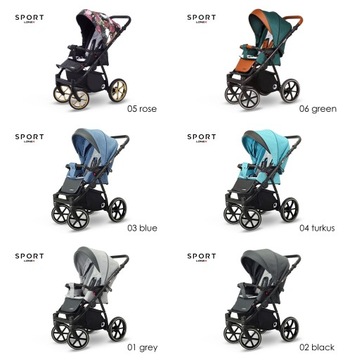 Коляска Roses Black SPORT ROSE LOWEX HIT | спереди сзади | амортизация