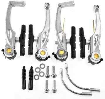 HAMULCE SZCZĘKI HAMULCOWE 2K V-BRAKE YX-C230 SILVER ALU NA IMBUS KPL/4 SZT