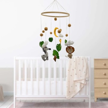 Детская кроватка-карусель с животными, подарки для детского душа, фетр, забавный орнамент в виде зебры и льва