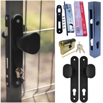 РУЧКИ ДЛЯ ВОРОТ КАССЕТА 40x40 ВСТАВКА ЗАМКА 3 КЛЮЧА ПРИВАРИВАЕМЫЙ КОМПЛЕКТ