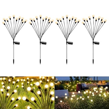 4 szt LAMPA SOLAR KULECZKI LAMPKI SOLARNE 10 LED OGRODOWA WBIJANA
