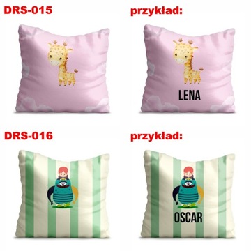 Dziecięca Poszewka na Jaśka 40x40 dla Dziewczynki Córki Personalizacja Wzór