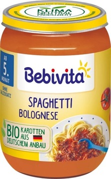 BEBIVITA BIO SPAGHETTI BOLOGNESE Z WOŁOWINĄ 5m