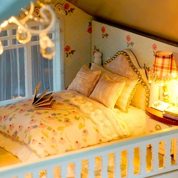 Drewniany domek Samochód NARZĘDZIA KLEJ DIY LED