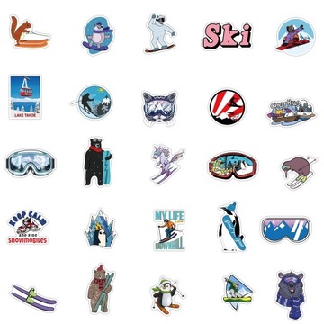 SNOWBOARD MIX NARTY SPORTY ZIMOWE NAKLEJKI 50 SZT