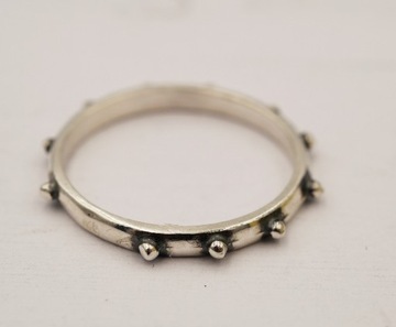 Серебряное обручальное кольцо - четки