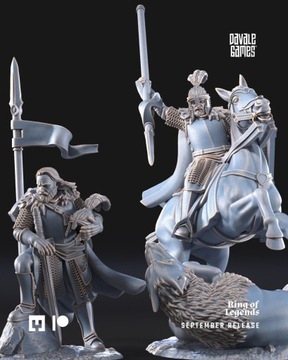 North Warrior Captain with spear/shield ft and mtd - 3dmonkeypl