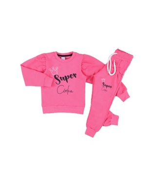 KOMPLET DZIEWCZĘCY DRES BLUZA SPODNIE 134