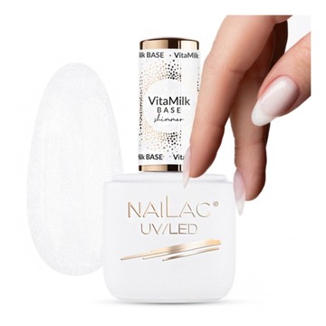 Baza Hybrydowa z Drobinkami do Paznokci Nailac 7ml VitaMilk Shimmer