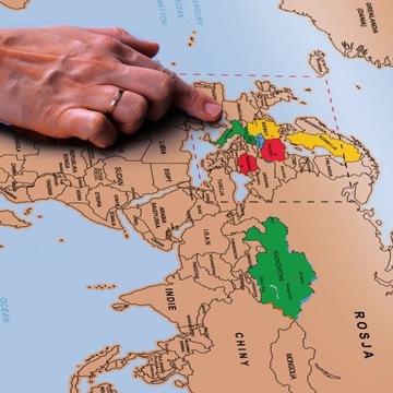 Скретч-карта Explorer's Map World PL в подарок ПУТЕШЕСТВЕННИКУ