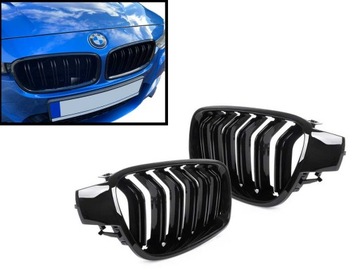 GRILL BMW 3 F30 F31 NERKI ATRAPA Czarny Połysk