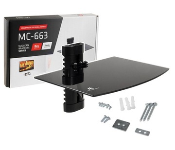 PÓŁKA SCIENNA STOLIK RTV AV DVD SZKLANA 1 POZIOM