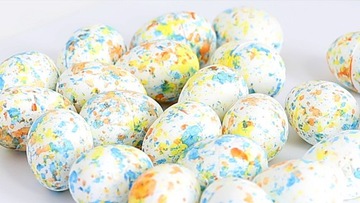 Duży zając siedzący flokowany, zielony, 6x14x14cm WIELKANOC, Święta