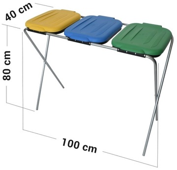 Подставка для мусорного контейнера 3x 120 л, прочная