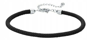 CZARNA BRANSOLETKA MODUŁOWA DO CHARMS SREBRO 925