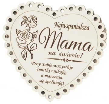 SERCE DREWNIANE SKLEJKA PREZENT DLA MAMY UPOMINEK