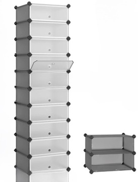 Pudełka na Buty Zamykane Stojak Organizer Modułowy z 10 Segmentami Pojemny
