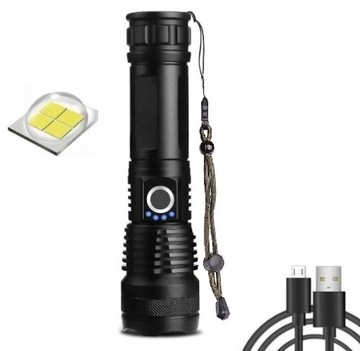 LATARKA TAKTYCZNA MOCNA LED XHP70 ZOOM USB (E015)