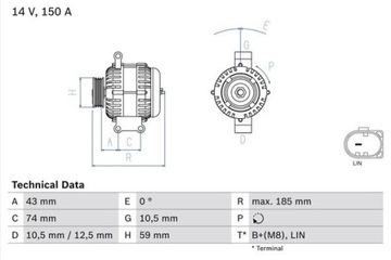 BOSCH 0 986 082 580 ГЕНЕРАТОР РЕГЕНЕРИРОВАНЫЙ 