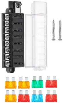 SKRZYNKA PUSZKA OPRAWA GNIAZDO BEZPIECZNIKÓW GB-8 LISTWA Z BEZPIECZNIKAMI