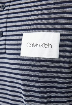 CALVIN KLEIN KOSZULKA POLO OXFORD STRIPE PIQUE XL