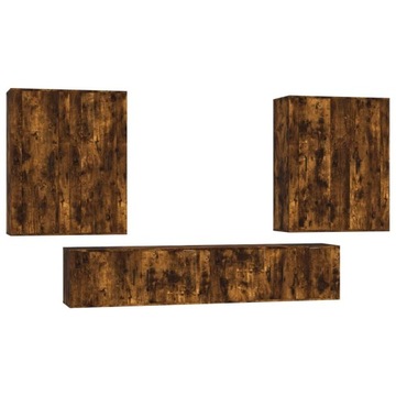 Комплект из 6 тумб под ТВ, дымчатый дуб