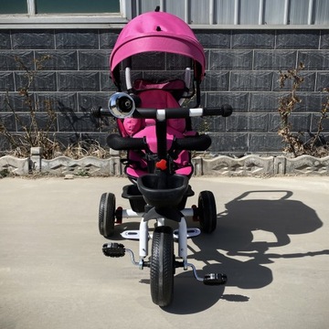 Трехколесная велосипедная коляска с поворотным сиденьем Розовый ECOTOYS