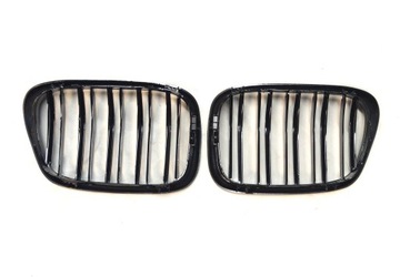 BMW 5 E39 MASKA LEDVINA MŘÍŽKY NÁRAZNÍKU ČERNÁ LESK DOUBLE LINE LEVÁ+PRAVÁ