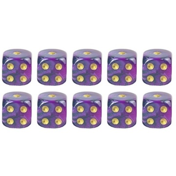 ZESTAW 10 KOSTEK K6 RPG EMO CHOCHLIKI KOŚĆ SZEŚCIOŚCIENNA 1,6 CM