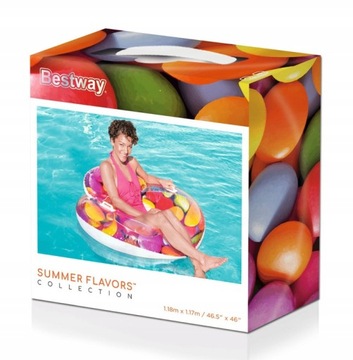 MATERAC KOŁO CUKIERKI 118x117 cm - BESTWAY 43186