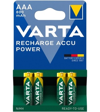 4X AKUMULATOR VARTA AAA R3 Ni-MH 800MAH NAŁADOWANE