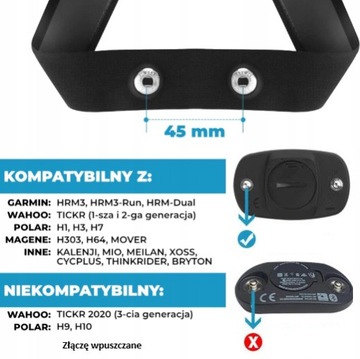 Ремень для крепления электрода пульсометра к GARMIN POLAR WAHOO