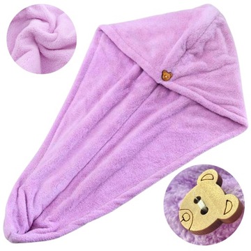 Turban do włosów ręcznik z mikrofibry do suszenia fioletowy SEOL Cosmetics