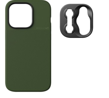 Etui iPhone 14 PRO MOMENT Olive Green + adapter do obiektywów T-Series