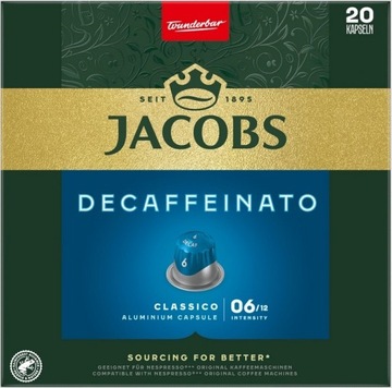 Капсулы Jacobs без кофеина для Nespresso, 20 штук Lungo
