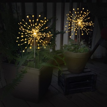 4x уличная садовая солнечная лампа 180LED одуванчик фейерверк ФЕЙЕРВЕРК