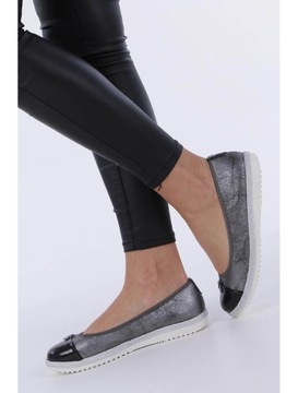 БАЛЕТКИ ЭСПАДРИЛИ С КОЖАНОЙ ВСТАВКОЙ МЕТАЛЛИК НОВИНКА 37