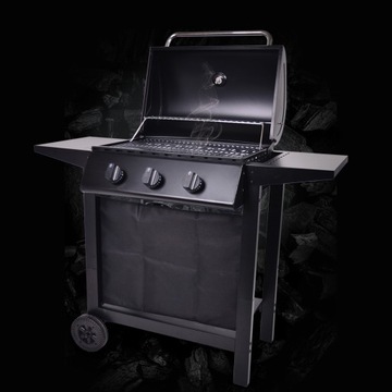 Grill Gazowy 3-palnikowy 7 kW MG Home + Reduktor, Ruszt Chromowany Gessler