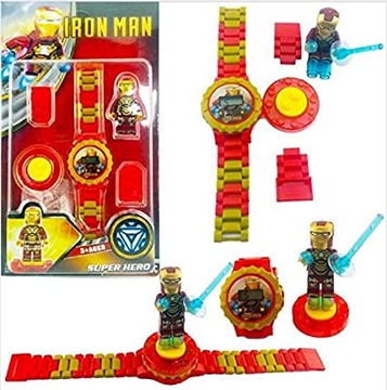 zegarek OBROTOWY dziecięcy LEGO zegarki klocki dla dzieci chłopca IRON MAN