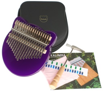 KALIMBA AKRYLOWA - ZANZA, MBIRA + TWARDY FUTERAŁ I AKCESORIA / NR.45 PU