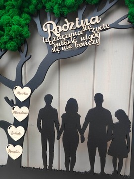 Дерево с мхом смелым с семейной семьей 50 см моховой царапин проект